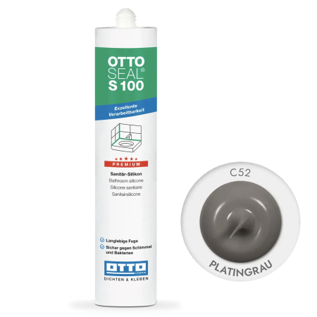 Силиконовый герметик OttoSeal S100 C52 (Platingrau), 300 мм (S100C52)