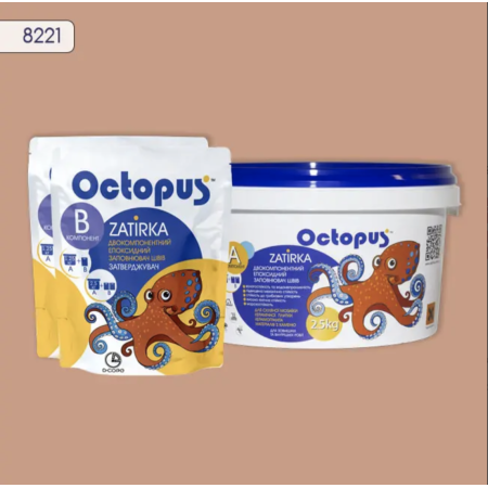 Двухкомпонентная эпоксидная затирка Octopus Zatirka цвет 8221, 2,5 кг (8221-2)