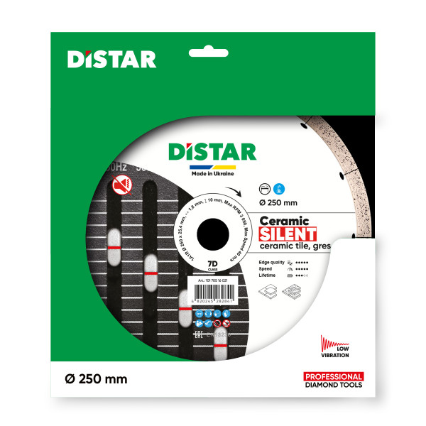 Диск алмазный Distar 250x25,4мм Ceramic Silent для керамогранита/керамики (10170516021)