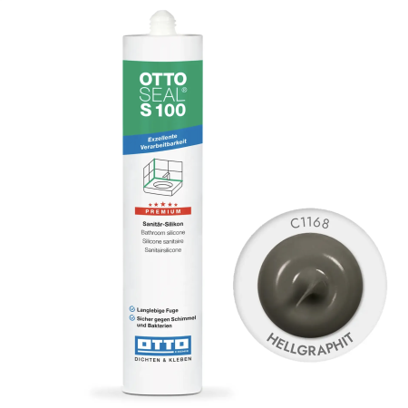 Силиконовый герметик OttoSeal S100 С1168 (hellgraphit), 300 мм (S100C1168)