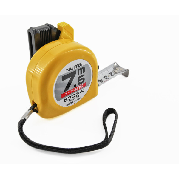 Рулетка строительная TAJIMA HI LOCK  SFL25-75BL 7,5 м с держателем на ремень (1001-1911)