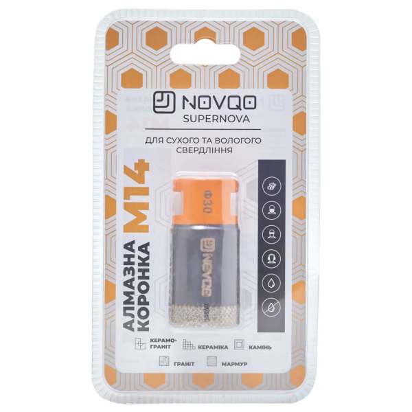 Алмазная коронка NOVQO Supernova 30 мм M14 (BP_1095)