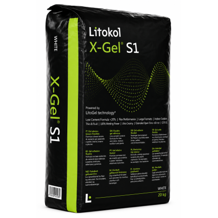 Полимерный гель клей Litokol X-Gel S1, белый, 20 кг (XGLS1B0020)