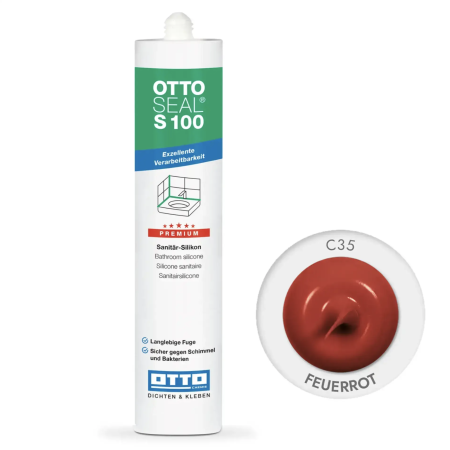 Силиконовый герметик OttoSeal S100 C35 (Feuerrot), 300 мм (S100C35)