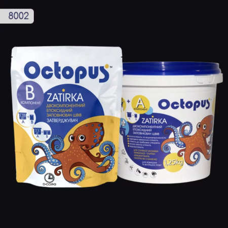 Двокомпонентна епоксидна фуга Octopus Zatirka колір № 8002, чорний 1,25 кг (8002-1)