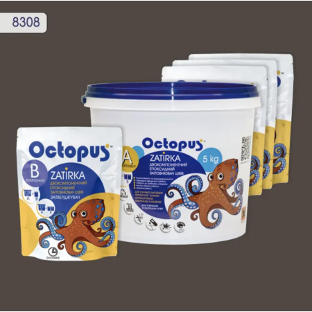 Двухкомпонентная эпоксидная затирка Octopus Zatirka цвет 8308 ,1,25 кг (8308-5)