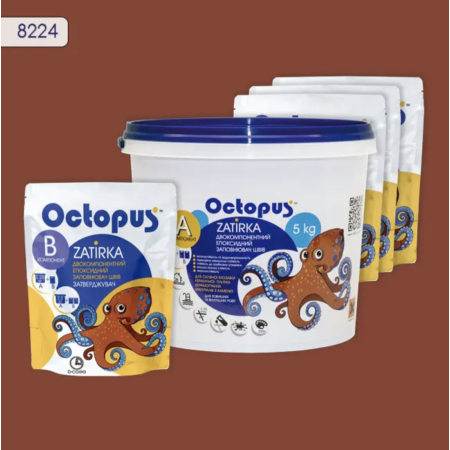 Двухкомпонентная эпоксидная затирка Octopus Zatirka цвет 8224, 5 кг (8224-5)