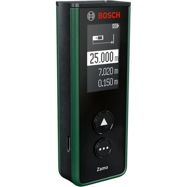 Лазерный дальномер Bosch Zamo IV Set с ленточным, линейным и колесным адаптерами в кейсе (0603672901)