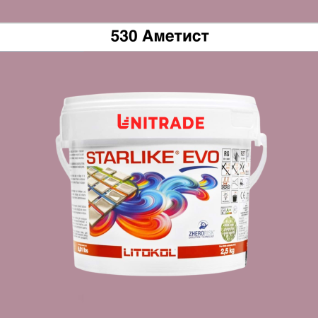 Эпоксидная затирка Litokol Starlike EVO 530 аметист 2,5 кг (STEVOVMT02.5)