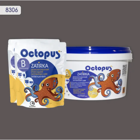 Двухкомпонентная эпоксидная затирка Octopus Zatirka цвет 8306, 2,5 кг (8306-2)