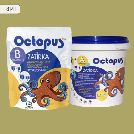 Двокомпонентна епоксидна фуга Octopus Zatirka колір оливковий 8141, 1,25 кг (8141-1)