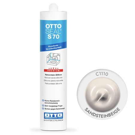 Силіконовий герметик OttoSeal S70 С1110 пісочно-бежевий (sandsteinbeige) (8NTRBRN0201)