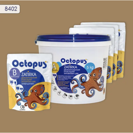 Двокомпонентна епоксидна фуга Octopus Zatirka колір 8402, 5 кг (8402-5)