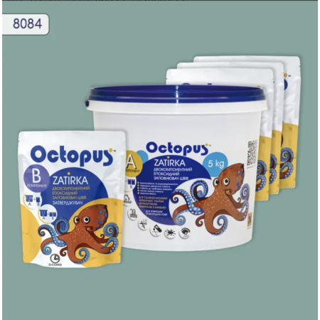 Двухкомпонентная эпоксидная затирка Octopus Zatirka цвет 8084, 5 кг (8084-5)