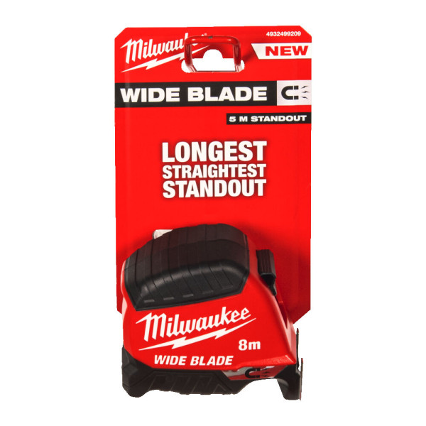Рулетка магнитная WIDE BLADE MAGNETIC MILWAUKEE (Gen2), 8м, 35мм (4932499209)