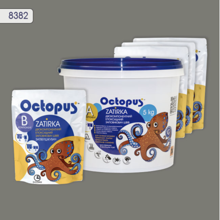 Двухкомпонентная эпоксидная затирка Octopus Zatirka цвет 8382, 5 кг (8382-5)