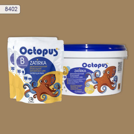 Двухкомпонентная эпоксидная затирка Octopus Zatirka цвет 8402 2,5 кг (8402-2)