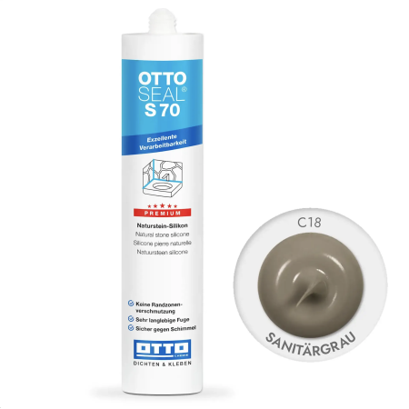 Силиконовый герметик OttoSeal S70 С18 серый (sanitärgrau) (8NTRGSN0201)