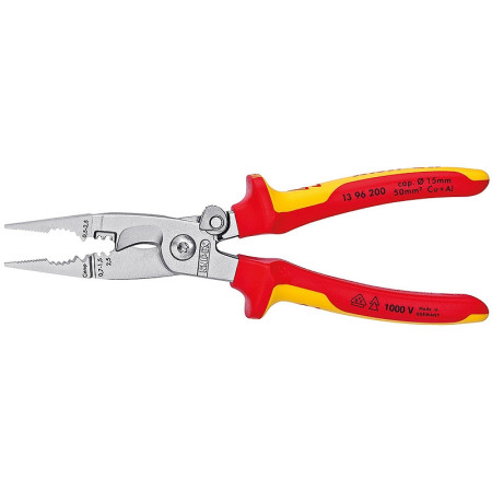 Многофункциональные клещи с пружиной Knipex VDE для электромонтажных работ (13 96 200)