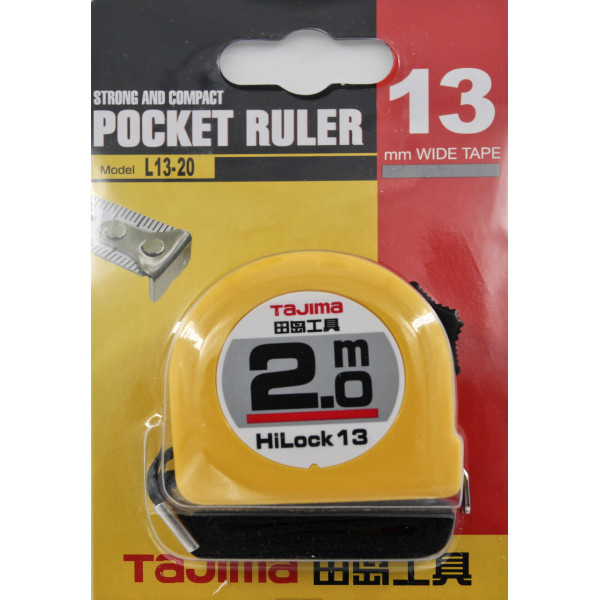 Рулетка строительная TAJIMA HI LOCK L13-20 2 м (1001-0032)
