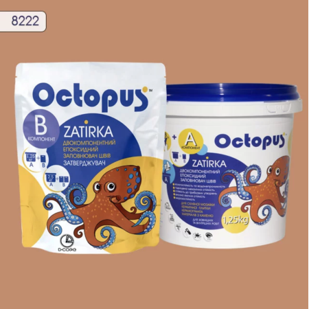 Двухкомпонентная эпоксидная затирка Octopus Zatirka цвет коричнево-персиковый 8222 1,25 кг (8222-1)