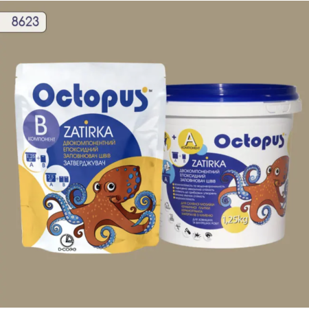 Двухкомпонентная эпоксидная затирка Octopus Zatirka цвет 8623, 1,25 кг (8623-1)
