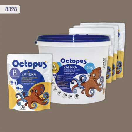 Двухкомпонентная эпоксидная затирка Octopus Zatirka цвет 8328, 5 кг (8328-5)
