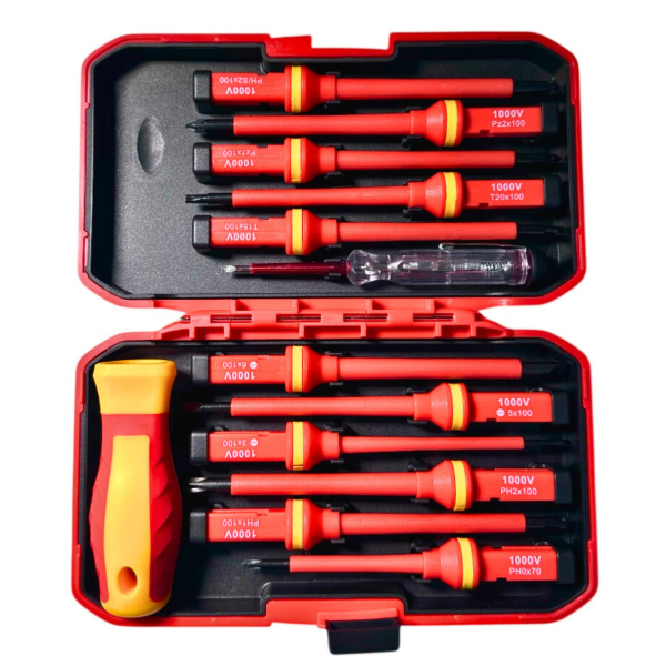 Набор диэлектрических отвёрток FIXTOOL 11 шт + индикаторная отвёртка 250В, CrV, пластиковый кейс (FIXER)