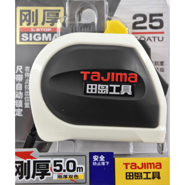 Рулетка строительная TAJIMA SIGMA SFSS2550-CHN 5 м с держателем на ремень и автостопом (1001-2608)