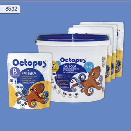 Двокомпонентна епоксидна фуга Octopus Zatirka колір 8532, 5 кг (8532-5)