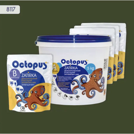 Двухкомпонентная эпоксидная затирка Octopus Zatirka цвет 8117, 5 кг (8117-5)