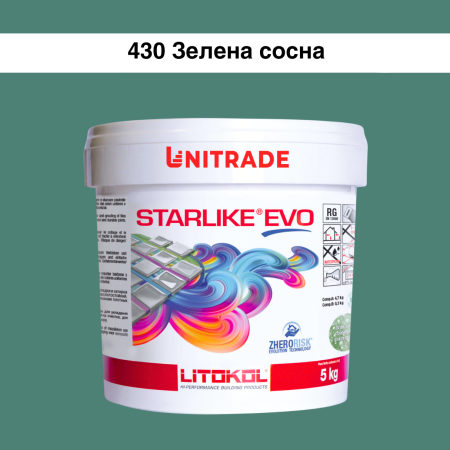 Эпоксидная затирка Litokol Starlike EVO 430 зелёная сосна 5 кг (STEVOVPN0005)