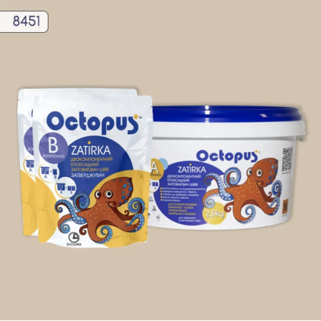 Двухкомпонентная эпоксидная затирка Octopus Zatirka цвет 8451, 2,5 кг (8451-2)