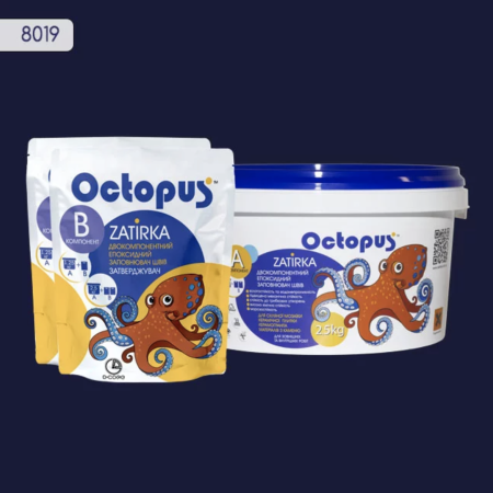 Двухкомпонентная эпоксидная затирка Octopus Zatirka цвет 8019, 2,5 кг (8019-2)