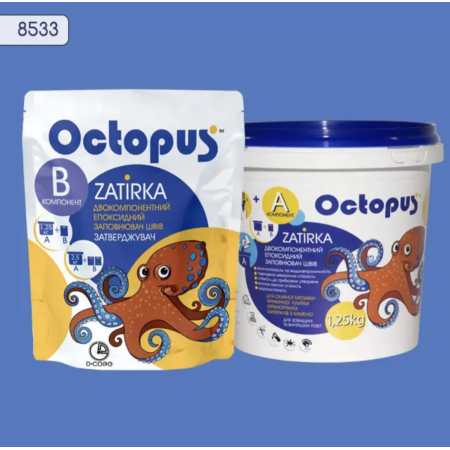 Двухкомпонентная эпоксидная затирка Octopus Zatirka цвет 8533, 1,25 кг (8533-1)