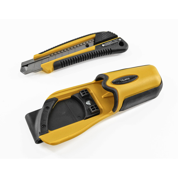 Нож строительный TAJIMA LC560YHSBL с выдвижным сегментным лезвием 18 мм + кобура (1101-1705)