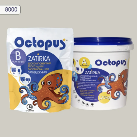 Двухкомпонентная эпоксидная затирка Octopus Zatirka цвет № 8000 1,25 кг (8000-1)