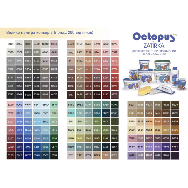 Двокомпонентна епоксидна фуга Octopus Zatirka колір 8564 2,5 кг (8564-2)