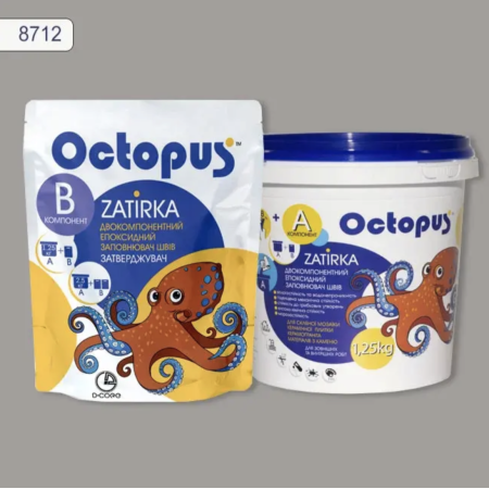 Двокомпонентна епоксидна фуга Octopus Zatirka колір № 8712, 1,25 кг (8712-1)