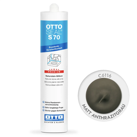 Силиконовый герметик OttoSeal S70 C6116 серый матовый антрацит (8NTRGAP0201)