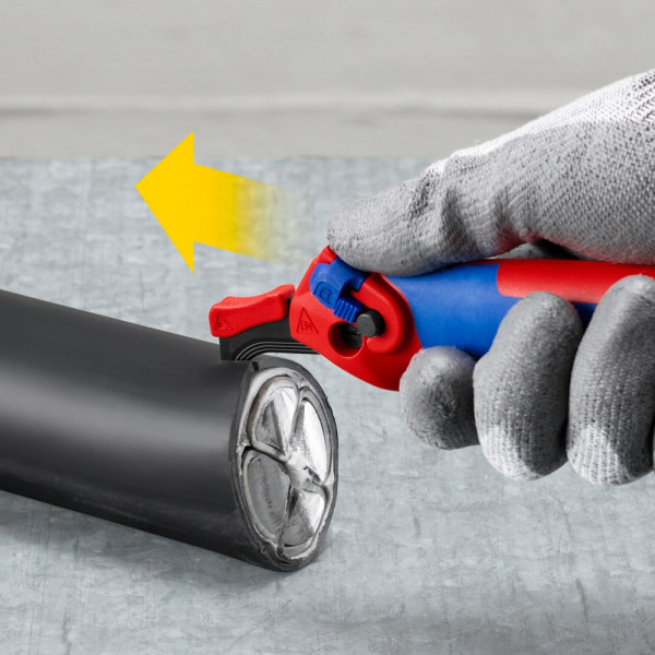 Двофункціональний ніж з п'ятою для кабелю KNIPEX (16 50 145 SB)