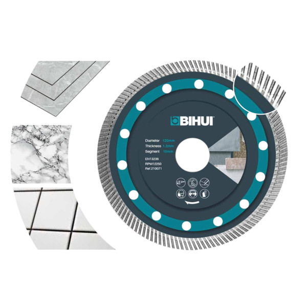 Диск алмазный BIHUI SUPER THIN TURBO 115 мм для керамогранита до 25 мм (DCBN115)