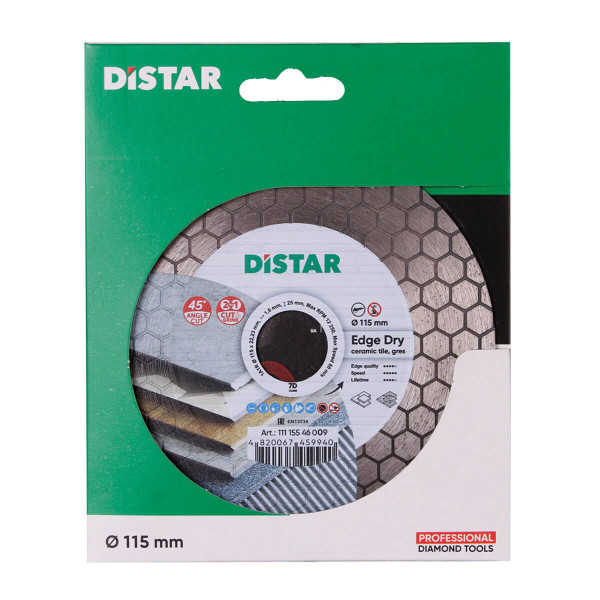Диск алмазний Distar Edge Dry 115 мм для керамограніту/кераміки/мармуру/граніту (11115546009)