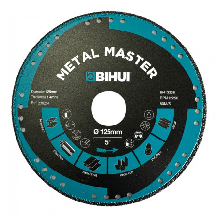 Диск алмазний BIHUI METAL MASTER 125x1,4x22,23 мм (DSBC125)