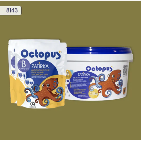 Двухкомпонентная эпоксидная затирка Octopus Zatirka цвет 8143, 2,5 кг (8143-2)