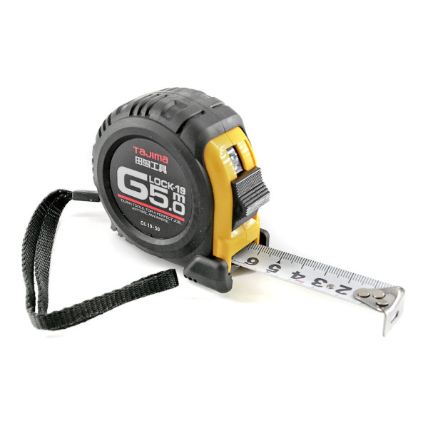 Рулетка строительная TAJIMA G LOCK GL19-50 ударопрочная 5 м (1001-0220)
