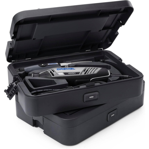 Многофункциональный инструмент Dremel 4250 Platinum с 6 насадками и 128 аксессуарами в кейсе (F0134250JS)