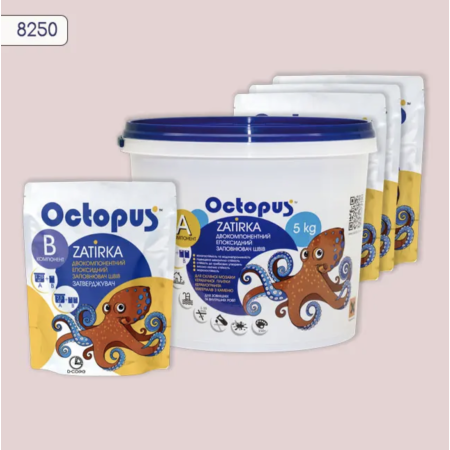 Двухкомпонентная эпоксидная затирка Octopus Zatirka цвет 8250, 5 кг (8250-5)