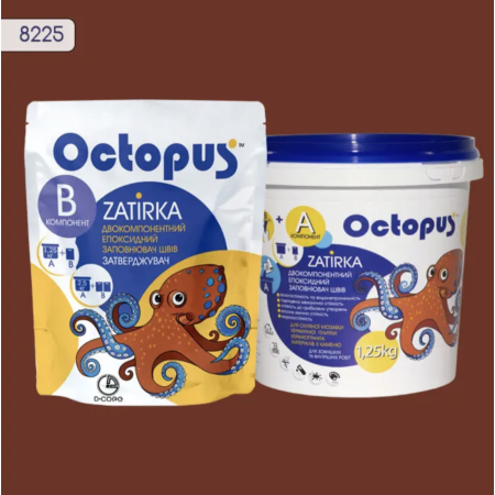 Двухкомпонентная эпоксидная затирка Octopus Zatirka цвет 8225, 1,25 кг (8225-1)