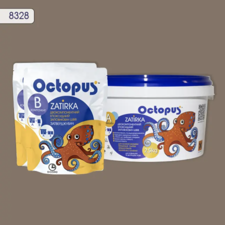 Двухкомпонентная эпоксидная затирка Octopus Zatirka цвет 8328, 2,5 кг (8328-2)